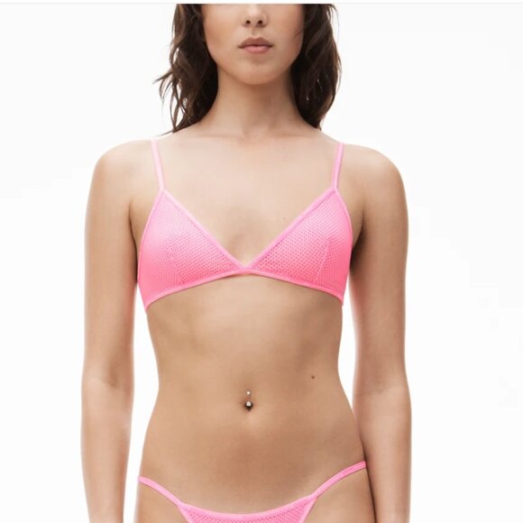 NEW Alexander Wang Sports mesh triangle bra Pink Medium - Picture 6 of 6
